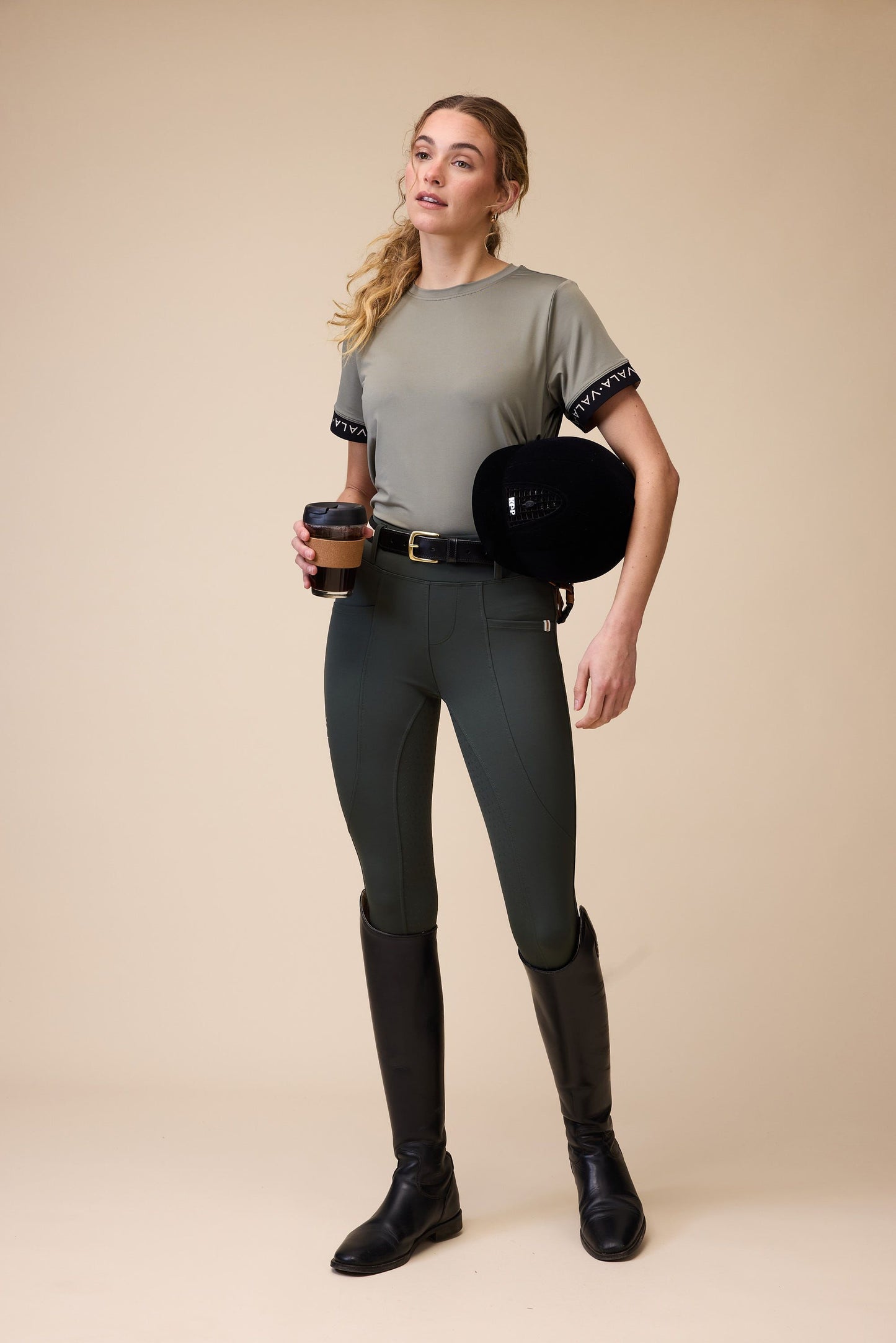 VALA Sculpt & Smooth Riding Breeches - Olive - Little Equine Co.