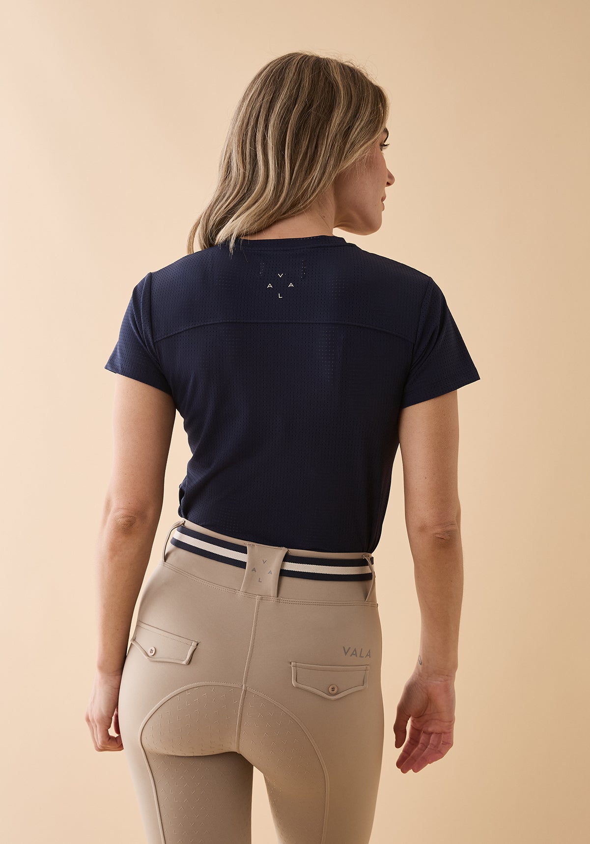 VALA Equestrian Mesh Tee - Navy - Little Equine Co.