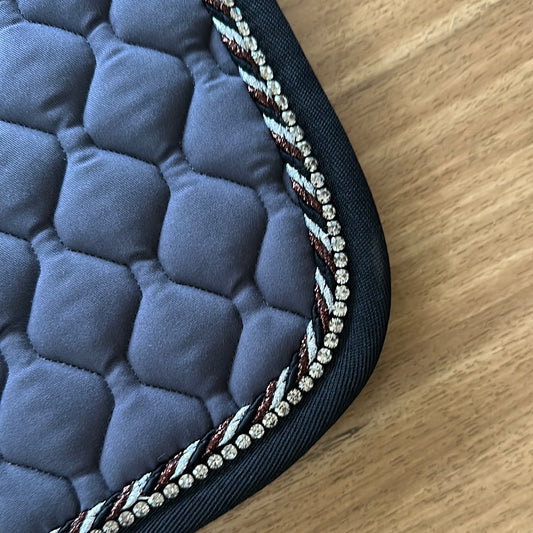 Anna Scarpati Grey Dressage Saddle Pad with crystals