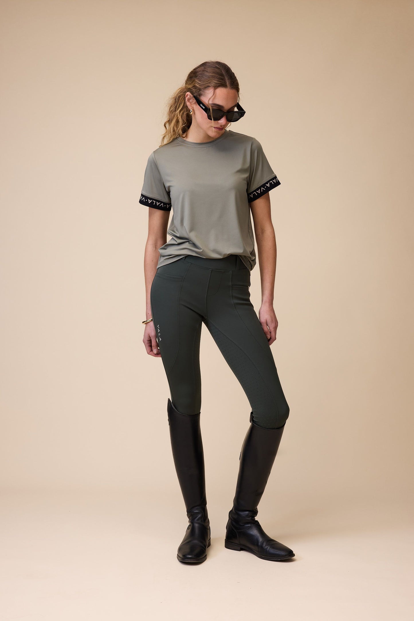 VALA Sculpt & Smooth Riding Breeches - Olive - Little Equine Co.