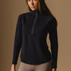 VALA Cloudline 1/2 Zip Long Sleeve Top - Black