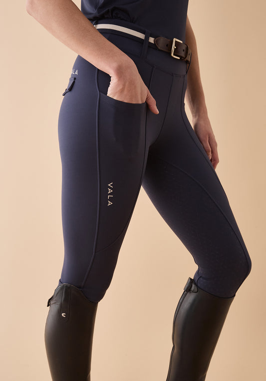 VALA Sculpt & Smooth Riding Breeches - Navy - Little Equine Co.