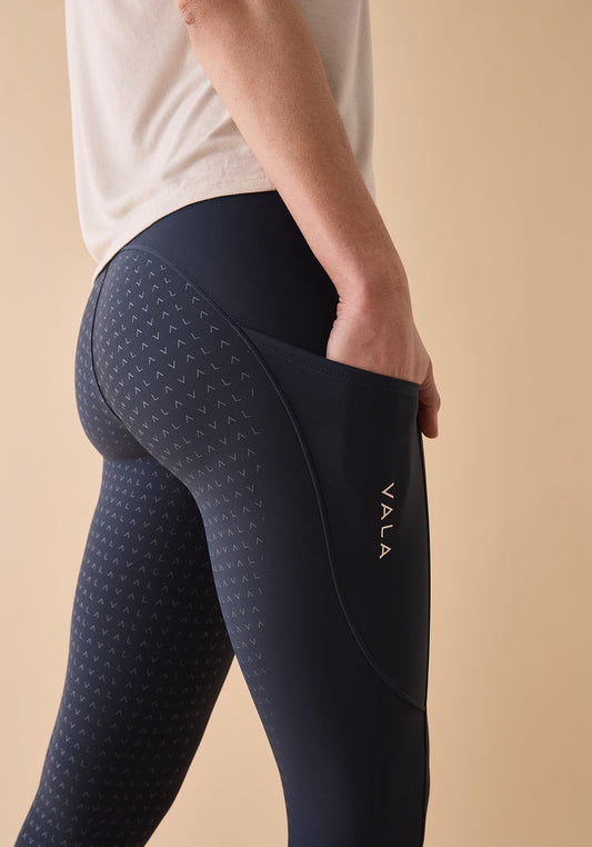 Vala Equestrian Active Everyday Riding Leggings- Navy - Little Equine Co.