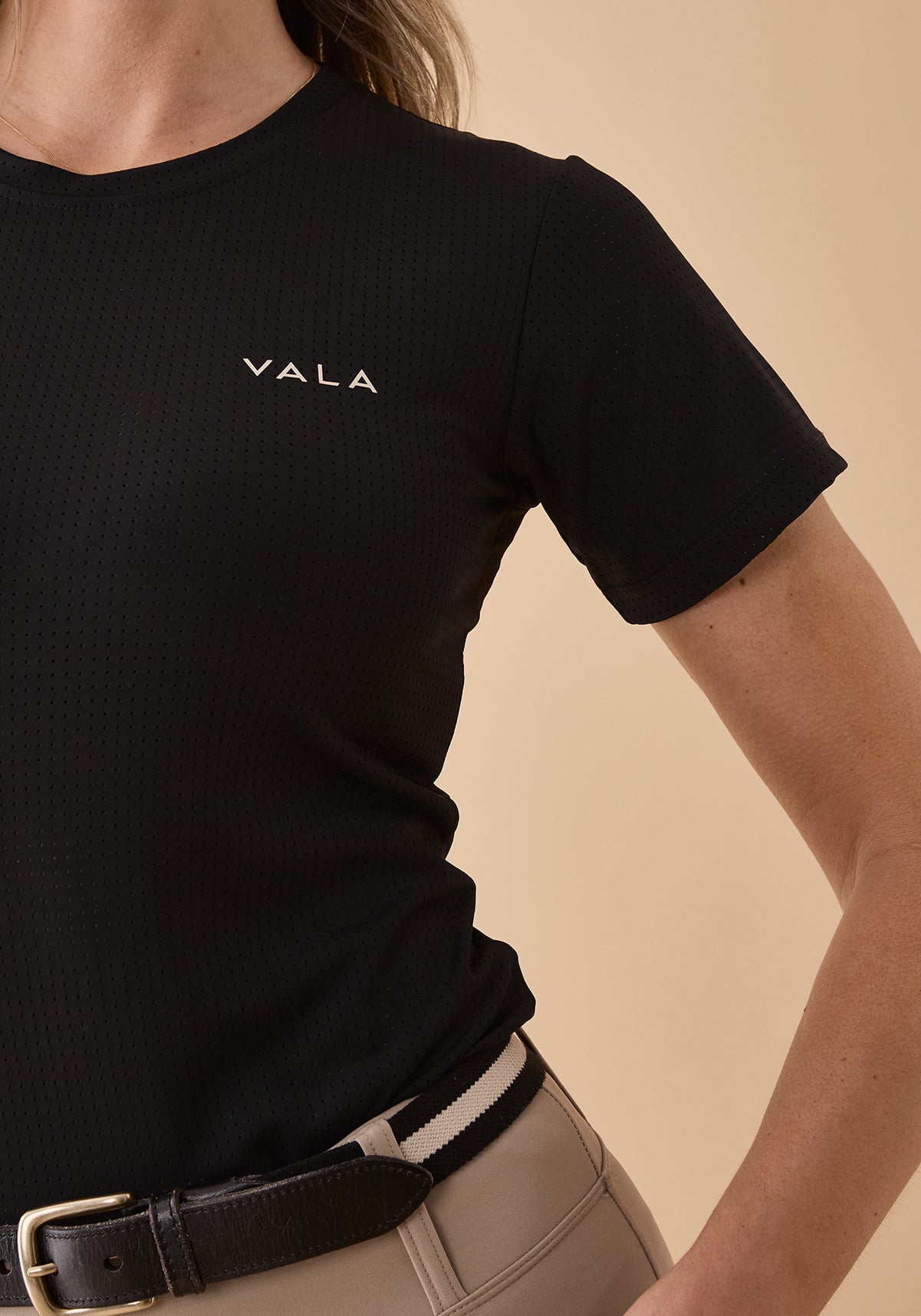 VALA Equestrian Mesh Tee - Black - Little Equine Co.