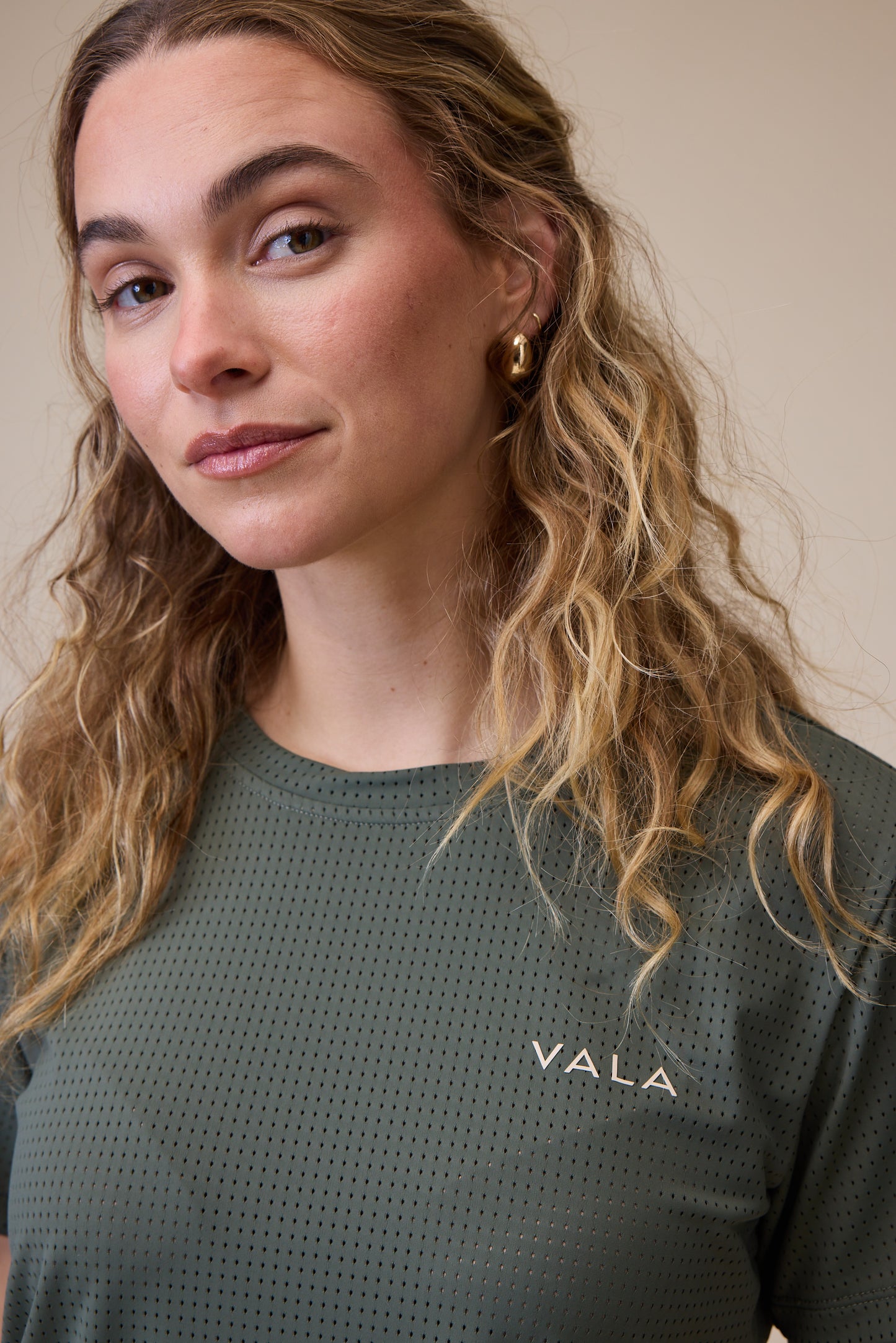 VALA Equestrian Mesh Tee - Olive - Little Equine Co.