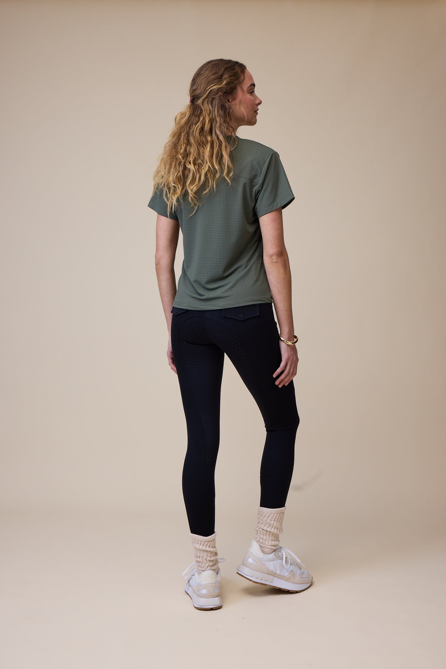 VALA Equestrian Mesh Tee - Olive - Little Equine Co.
