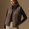 VALA Milla Sherpa Quilted Vest - Taupe