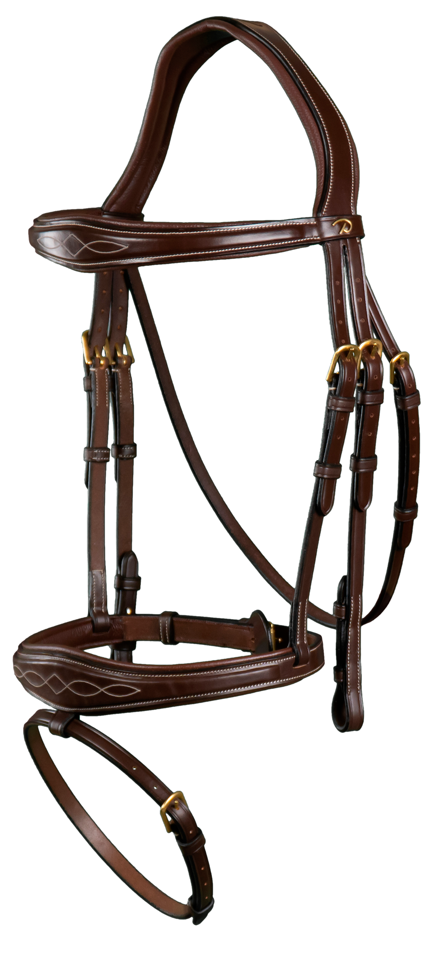 Dy'on D Collection - Anatomic Flash Noseband Brown Bridle - Little Equine Co.